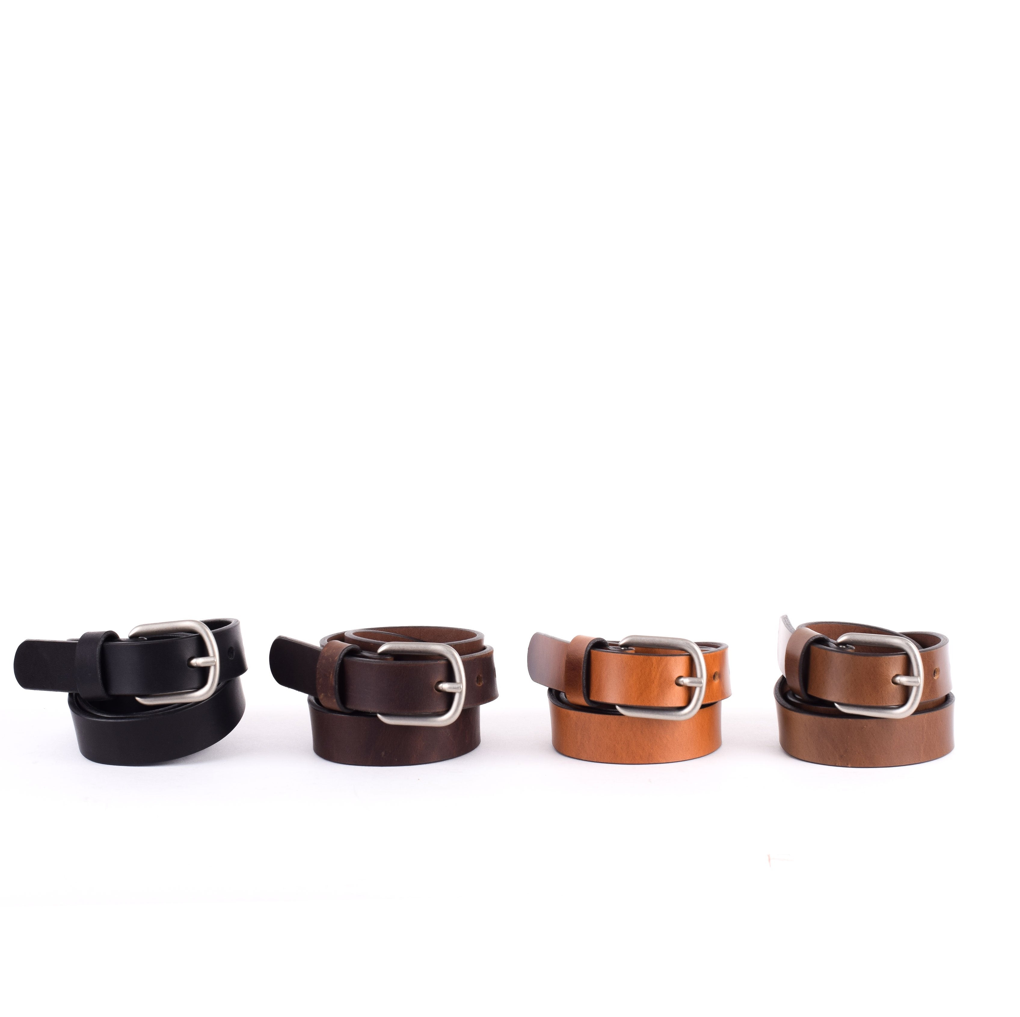 Skinny Belt, Black Leather, Men's Belts