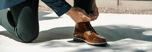 The Hollis Leather Boot from Helm Boots - footwear for all occasions featuring the Mini-lug sole for traction and comfort