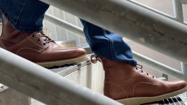 Shelby walking in Jakob Brown