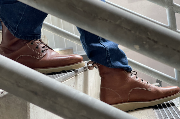 Shelby walking in Jakob Brown