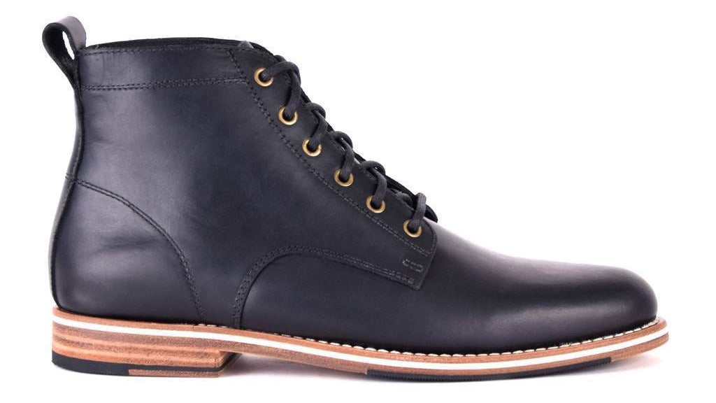 mens leather black ankle boots