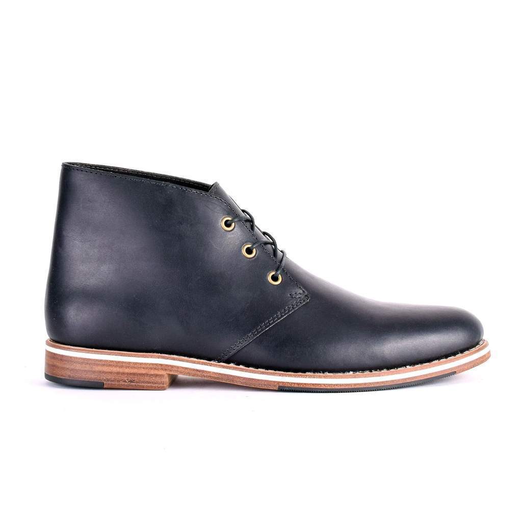men's smart black leather boots