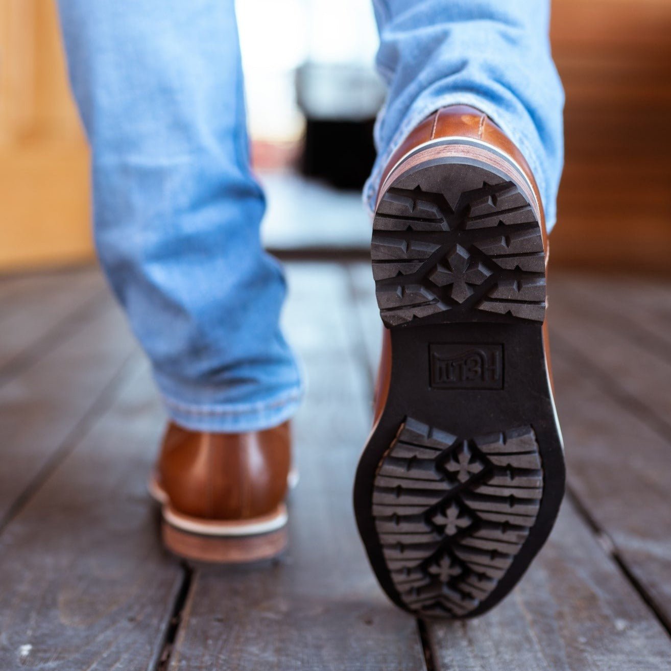 The Hollis Teak, man walking