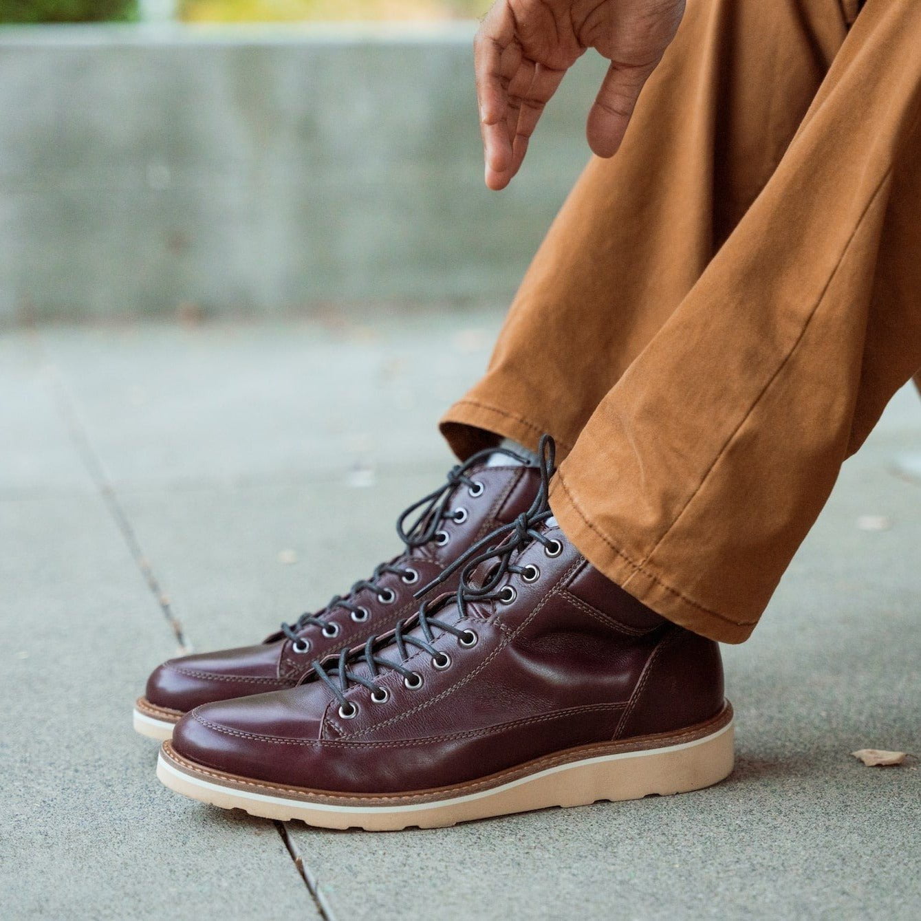 The Calistoga Men's Full-Grain Leather Boots | HELM Boots, Merlot