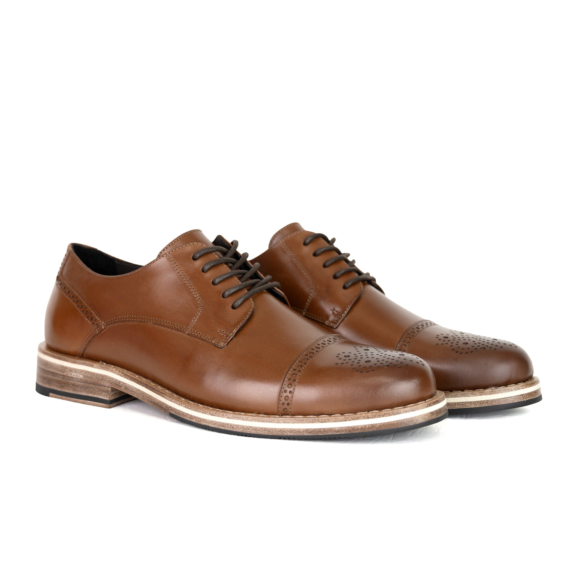 Men's HELM Leather Oxford Brogue Dress Shoe | Tan HELM Boots Men's HELM Leather Oxford Brogue Dress Shoe | Tan HELM Boots
