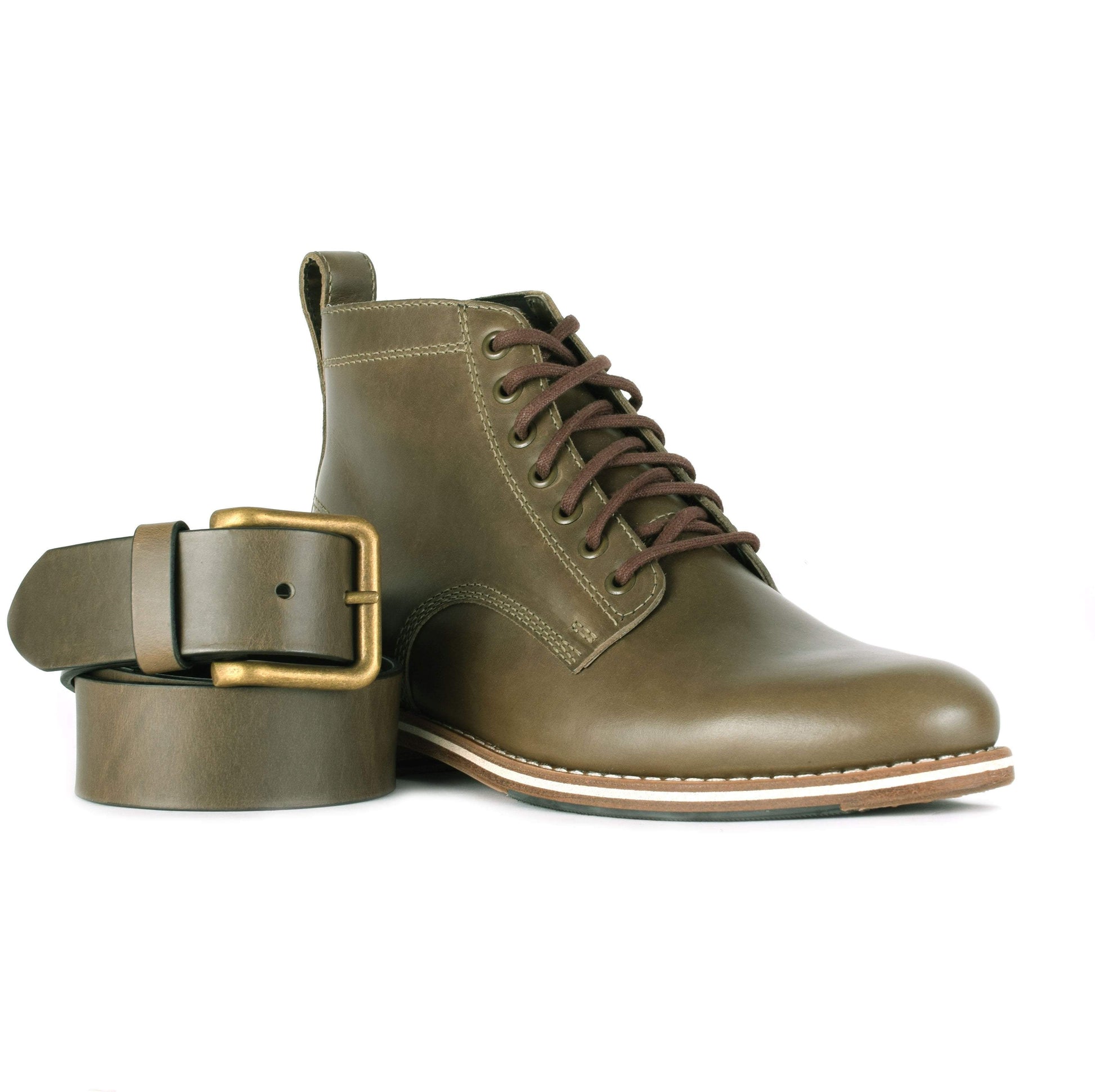 HELM Accessories / Olive Brass Buckle Wide Belts